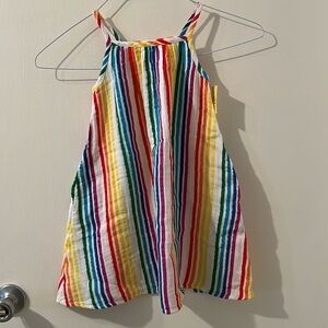 Primary summer dress in rainbow stripe, size 4-5 NWT